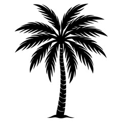 Palm-tree-sketch  Vector Illustration AI Generated Travel and Holiday Design on White Background