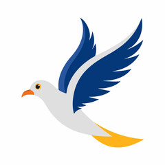 Obraz premium Seagull-flying Vector Illustration AI Generated Travel and Holiday Design on White Background