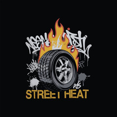 Motorcycle T-shirt design on black background