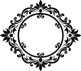 Elegant Ornate Circular Frame Decorative Victorian Design Element