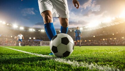 A man plays football