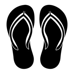 Flip-flops Vector Illustration AI Generated Travel and Holiday Design on White Background