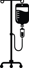 Medical iv drip stand silhouette illustrating infusion therapy healthcare and medicine icon for clinics and hospitals