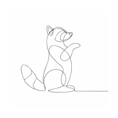 vector illustration of a raccoon