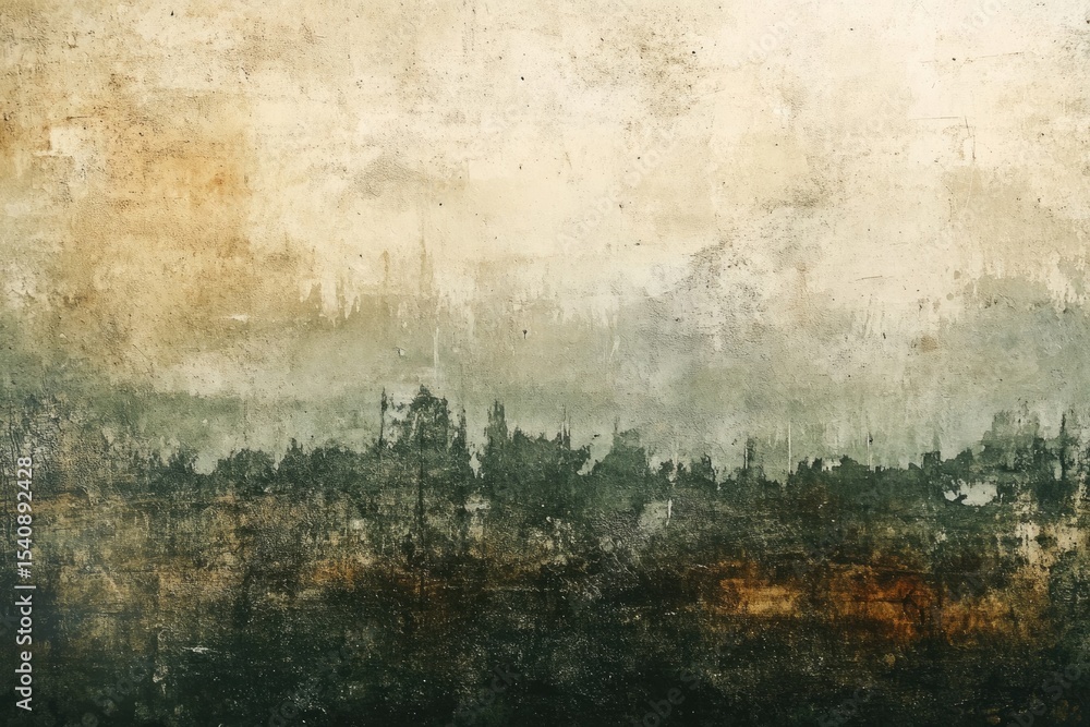 Poster a textured background with a forest silhouette, creating a rustic and abstract visual experience.