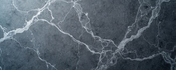 Gray marble granite stone texture background banner panorama. Dark grey stone surface, elegant pattern. Natural seamless tile structure for kitchen, bathroom, floor, wall. Luxury abstract smooth