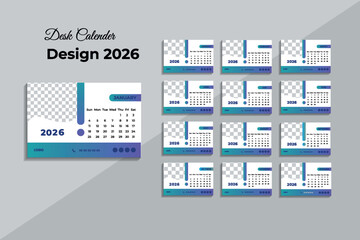 Desk calendar design vector template