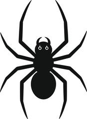 Simple black spider vector illustration for halloween decorations and graphic design projects spooky symbol for spiders web elements and scary events