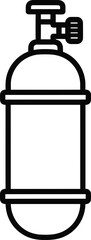 Vector icon illustration of an oxygen tank a medical or industrial equipment outline