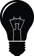 Silhouette of a classic light bulb design representing innovation and creativity in a simple and elegant vector illustration for various design projects