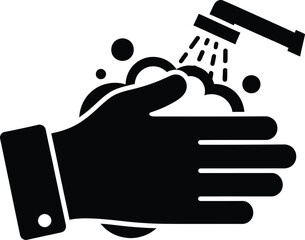 Vector illustration of hand washing process depicting hygiene and sanitation against viruses and bacteria with simple graphic style