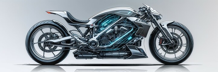 A1 Motorrad Sportle wersion mit Transparenten und Futuristischen Styl