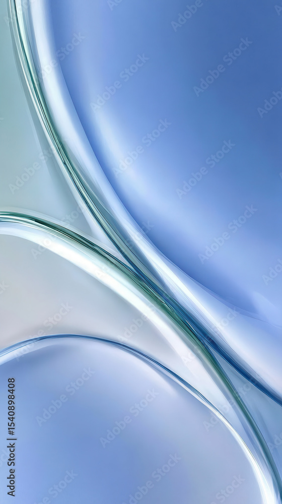 Poster intertwining smooth, elegant curves and lines create an abstract composition exuding fluidity and mo