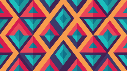Obraz premium Geometric abstract pattern in vibrant colors a seamless and decorative design element