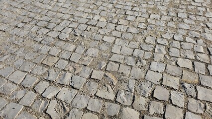 Stone Pavement with Irregular Cobblestones – Urban Texture Background