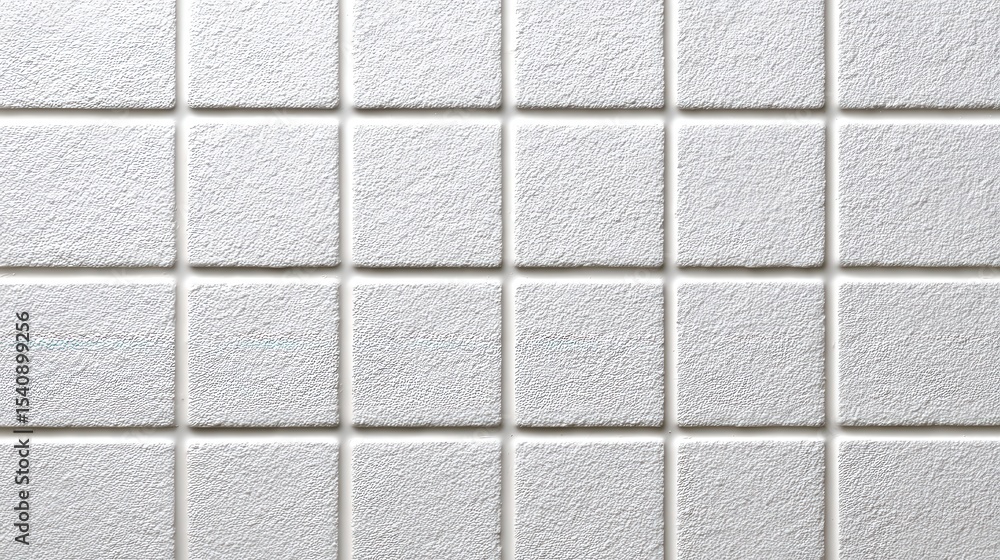 Poster white square tiles arranged in a grid pattern, creating a textured and geometric background ideal fo