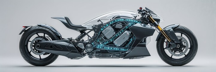 Fototapeta premium A1 Zukünftige Motorrad sehr Futuristisch 