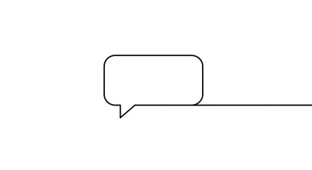 A minimalistic illustration of a speech bubble connected to a line on a white background plain style