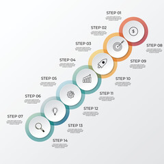 Modern Circular 7-Step Timeline Infographic 