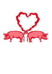 cochon saint valentin coeur love