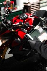 Motorcycle system diagnostic, scanning for faults across engine, electrical, and sensor modules to...