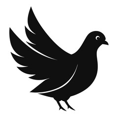 Obraz premium pigeon bird silhouette and illustration vector with editable design 