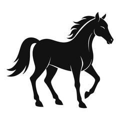 Horse silhouette vector and editable with white background 