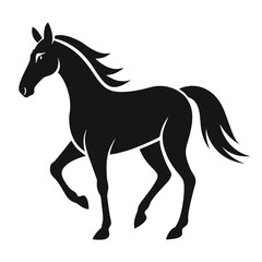 Obraz premium Horse silhouette vector and editable with white background 