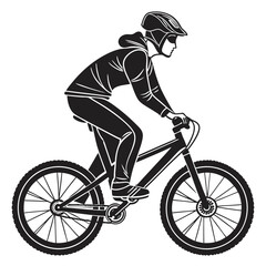 Naklejka premium man riding a bike