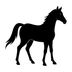 Obraz premium Horse silhouette vector and editable with white background 