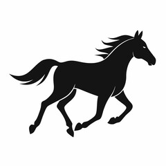 Obraz premium Horse silhouette vector and editable with white background 