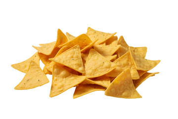Naklejka premium Pile of Delicious Tortilla Chips on Black Background