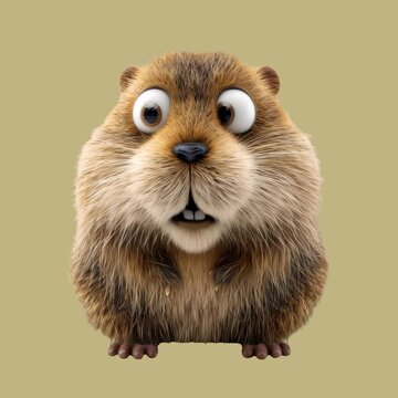 Cute cartoon gopher illustration animation isolated asset, transparent 4K video, alpha channel, ProRes 4444