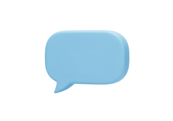 Isolated Light Blue Speech Bubble for Conversations