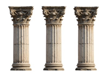 Isolated Set of Three Classic Columns