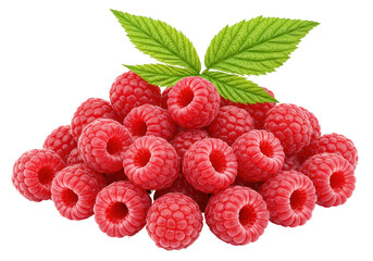 Isolated Pile of Fresh Raspberries