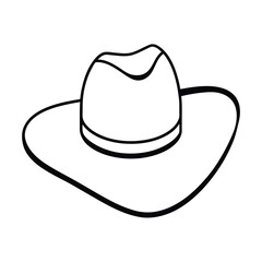 Detailed vector illustration of a cowboy hat western rustic and vintage design element