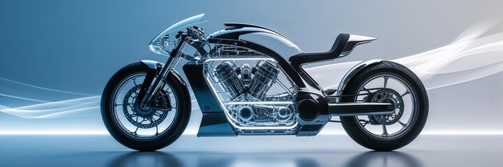 1A Zukünftige Motorrad Transparente Stil 