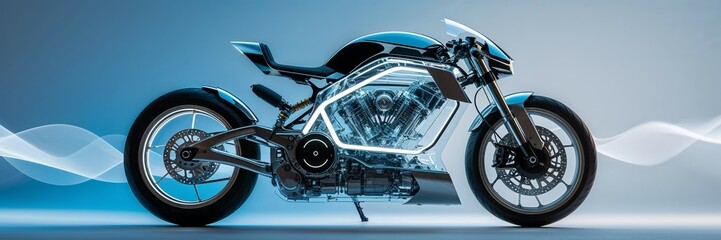 Fototapeta premium 1A Zukünftige Motorrad Transparente Stil 