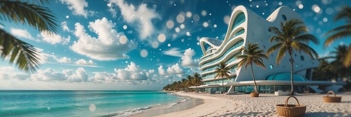 Fototapeta premium A1 Zukünftige Hotel am Strand 