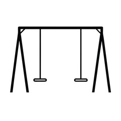 Colorful illustration of a children s wooden swing set perfect for playground designs kids room decor or outdoor play area illustrations