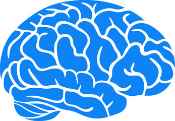 Abstract anatomical brain symbol . Minimal neuroscience isolated element showing side brain. Clean isolated clipart for infographics, apps, websites, and presentations