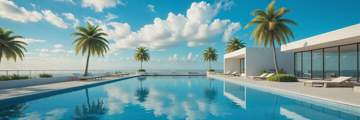 Naklejka premium A1 Sich von exklusiven Schwimmbad