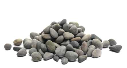 Decorative sea ​​pebbles isolated on white background	