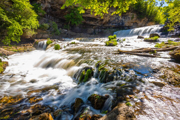 Scenic View of Willow Falls at Dawn