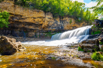 Scenic View of Willow Falls at Dawn