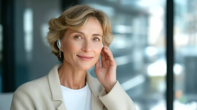 Hearing test conducted by a doctor with audiogram visualization