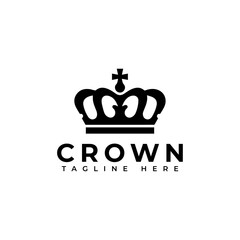 crown silhouette vector illustration, prince crown Icon