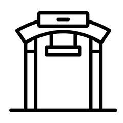 Park Entrance Vector Line Icon Design