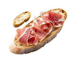 crystal bread with ham, isolated PNG transparent background